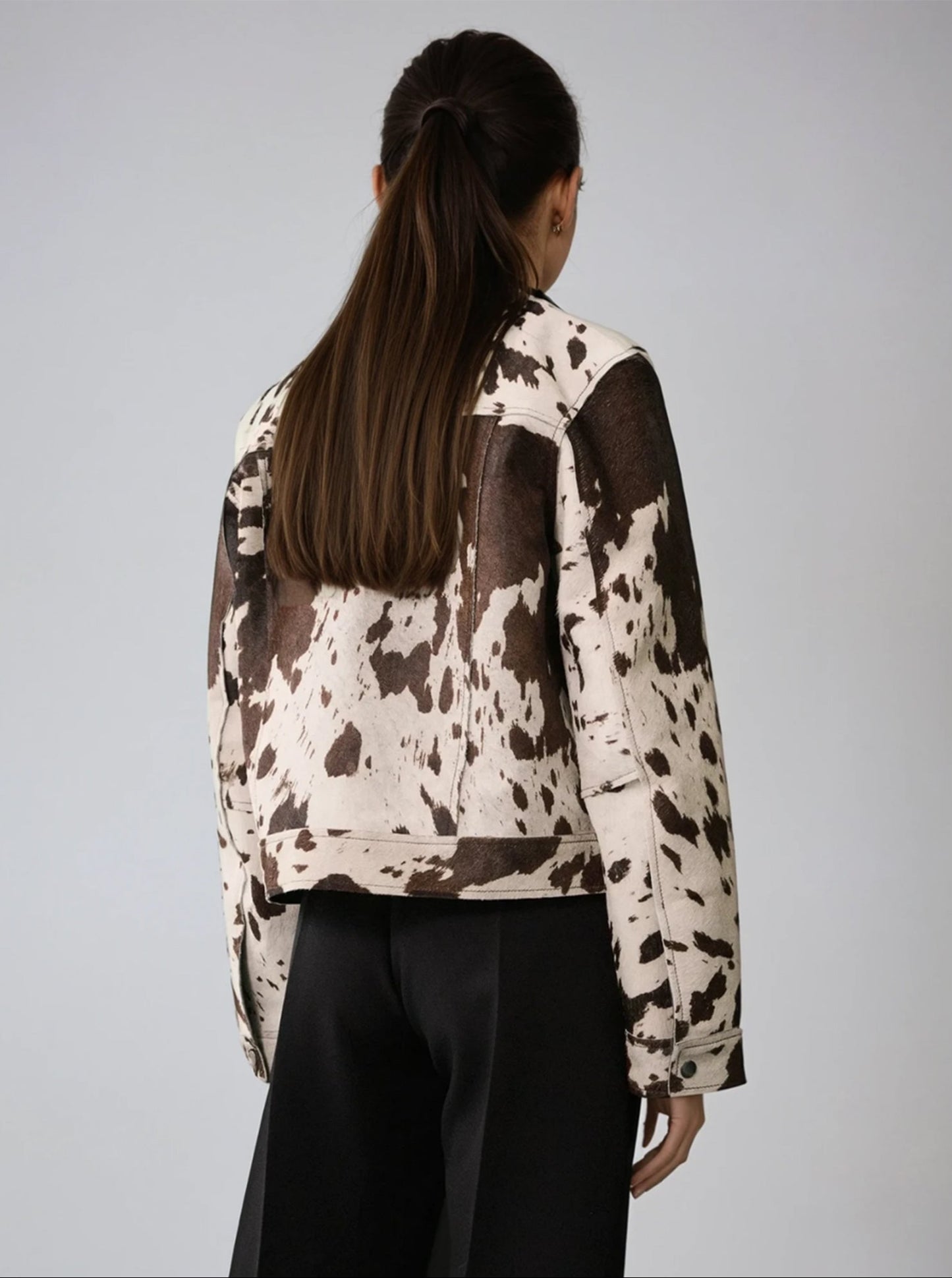 Women Western Cowgirl Vintage Brown Full Grain Cowhide Cow Skin Leather Jacket Coat