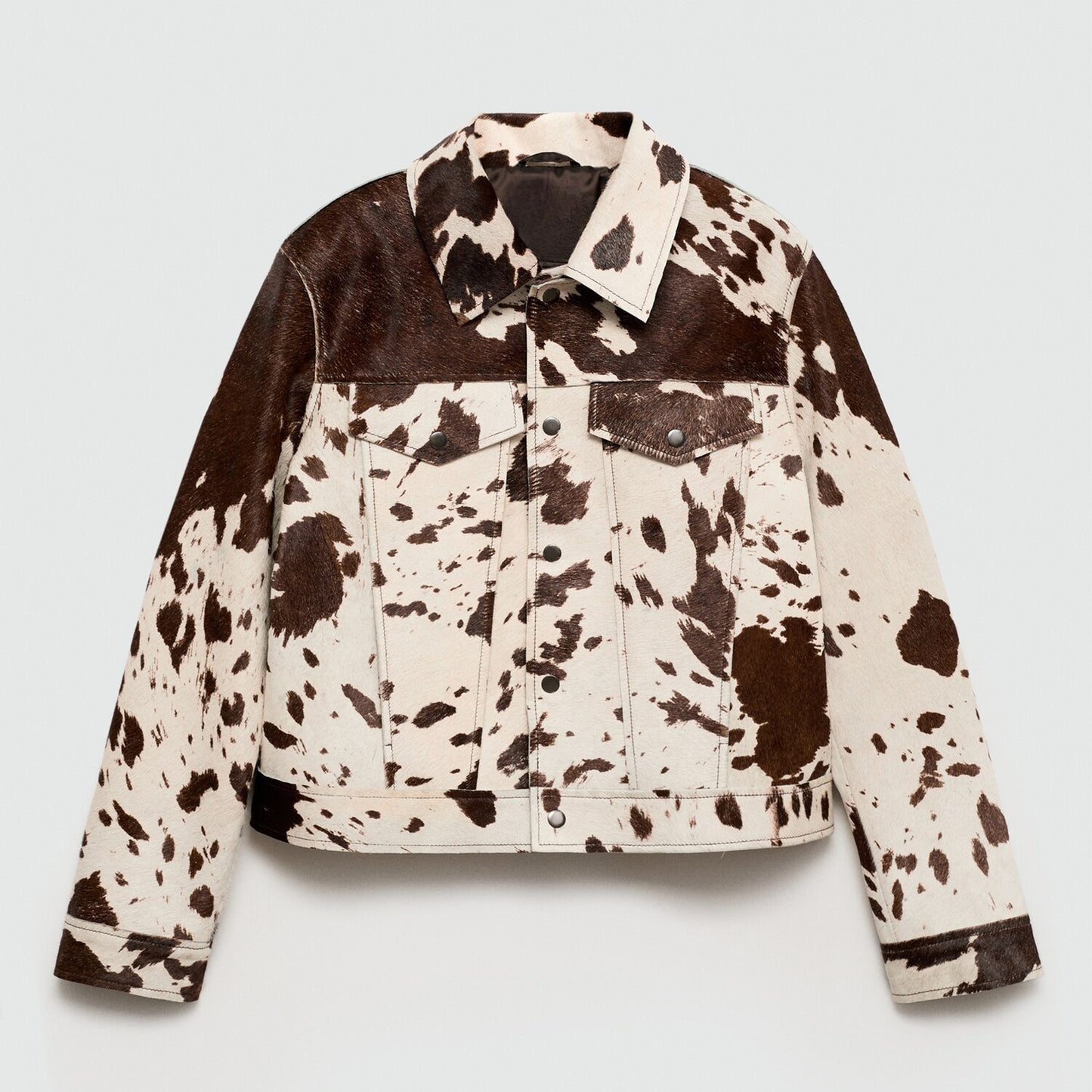 Women Western Cowgirl Vintage Brown Full Grain Cowhide Cow Skin Leather Jacket Coat