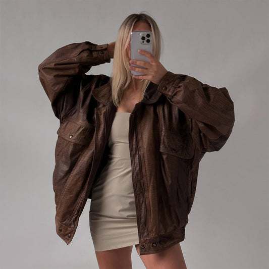 Women Retro Oversize Genuine Distressed Brown Leather Jacket-vintage oversized leather jacket-vintage brown leather jacket-retro brown leather jacket-oversized leather jackets for women-oversized leather jacket womens-oversized leather jacket women-oversized leather jacket vintage-oversized leather jacket near me-leather jacket for women-oversized jacket-oversized leather jacket-oversized brown leather jacket-ladies brown leather jacket-genuine brown leather jacket-distressed brown leather jacket