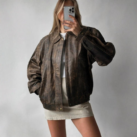 Women Vintage Oversized Brown Distressed Genuine Leather Jacket-womens oversized leather jacket-womens dark brown leather jacket-women's vintage brown leather jacket-women oversized leather jacket-vintage oversized leather jacket-vintage brown leather jacket-retro brown leather jacket-oversized leather jackets for women-oversized leather jackets-oversized leather jacket womens-oversized leather jacket women-oversized leather jacket vintage-oversized leather jacket near me-oversized -leather jacket for women