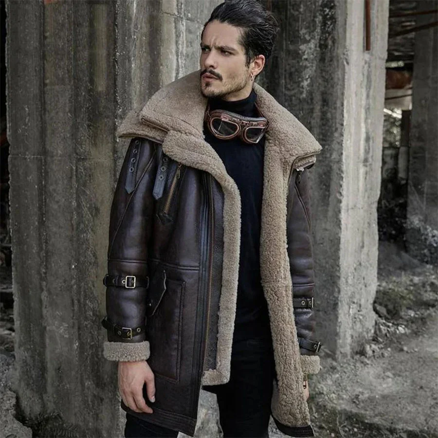 b3 bomber jacket,b 3 bomber jacket,b3 sheepskin bomber jacket,original b3 bomber jacket,sheepskin b3 flight jacket,mens b3 bomber jacket,Men's B3 Shearling Bomber Jacket,Shearling Bomber Jacket,Military Pilot Fur Coat,Men's Fur Jacket,Sheepskin Leather,Faux Shearling,Sheepskin Jackets,shearling leather jacket,Shearling Jackets,shearling jacket mens,shearling jacket,Shearling Collar Jacket,Leather Jacket with Fur Collar,Flight Jacket,faux shearling jacket,B3 Bomber Jackets-brown coat-b3 bomber leather coat