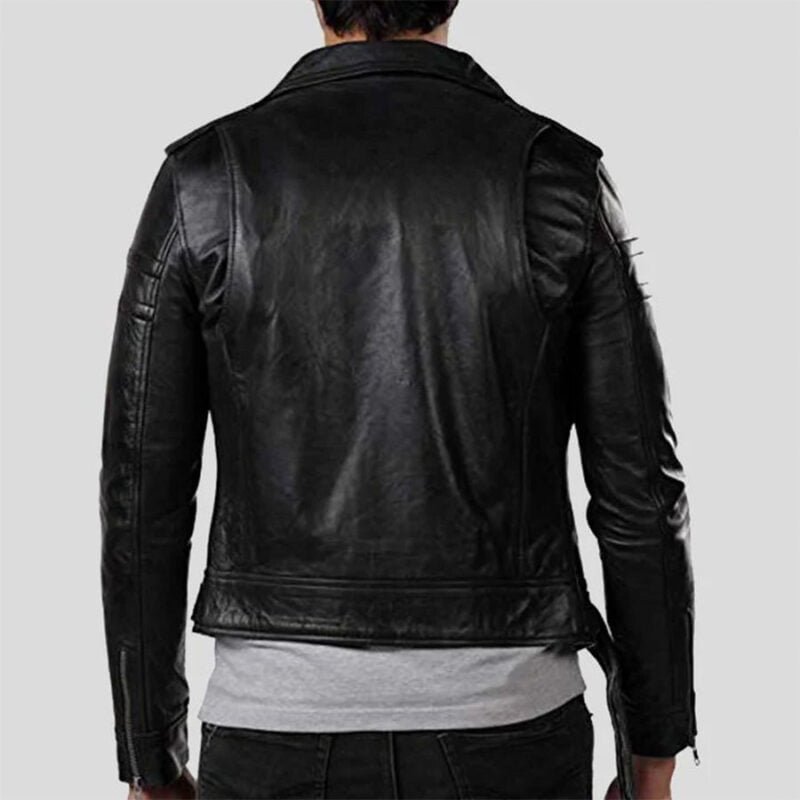 black vintage jacket-motorcycle jacket-leather jacket-black motorcycle jacket-biker jacket-leather motor bike jacket-leather biker jacket-bike jacket-Men Stylish Biker Leather Jacket-Pebbled Leather-leather motor bike jacket-Mens Black Leather Biker Jacket