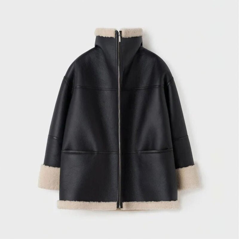 women shearling jackets-shearling coat womens-women's shearling biker jacket-faux shearling coat women's-shearling leather jacket women's-leather jacket with shearling