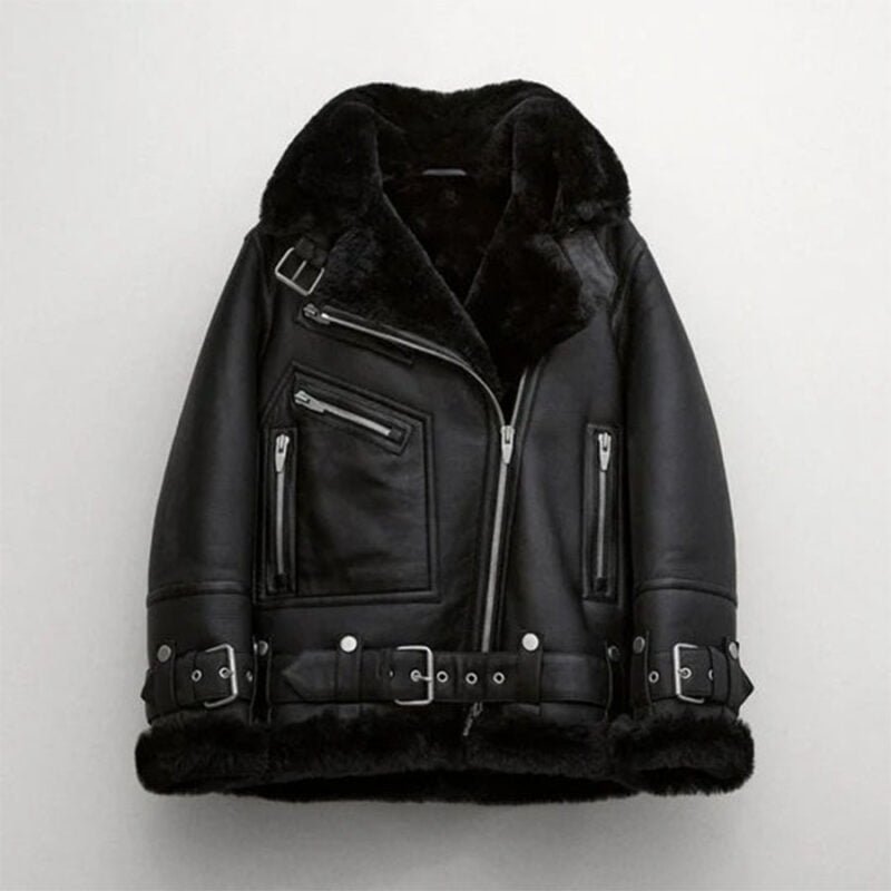 black coat-raf aviator jacket-shearling jacket-women shearling jackets-shearling coat womens-women's shearling biker jacket-faux shearling coat women's-shearling leather jacket women's-leather jacket with shearling