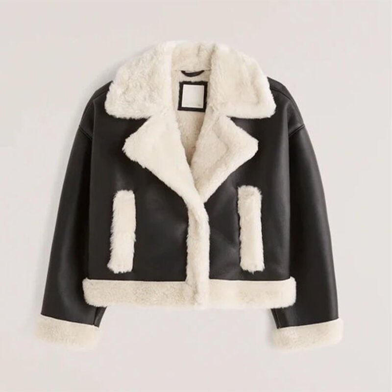 women jacket-shearling leather jacket-women shearling jackets-shearling coat womens-women's shearling biker jacket-faux shearling coat women's-shearling leather jacket women's-leather jacket with shearling