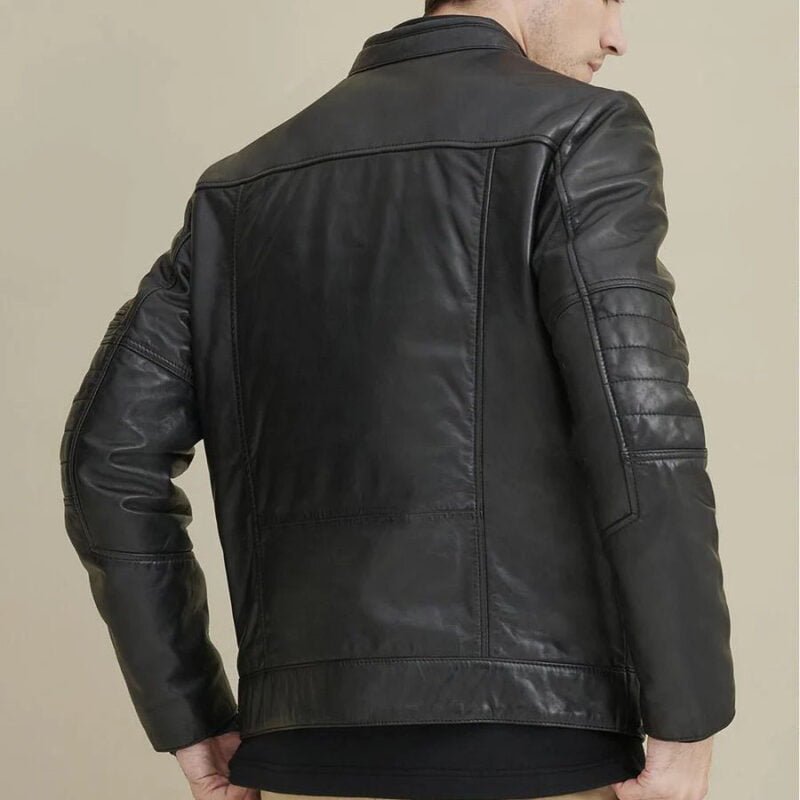 biker jacket-leather motor bike jacket-leather biker jacket-bike jacket-Men Stylish Biker Leather Jacket-Pebbled Leather-leather motor bike jacket- Mens Black Leather Biker Jacket-black jacket