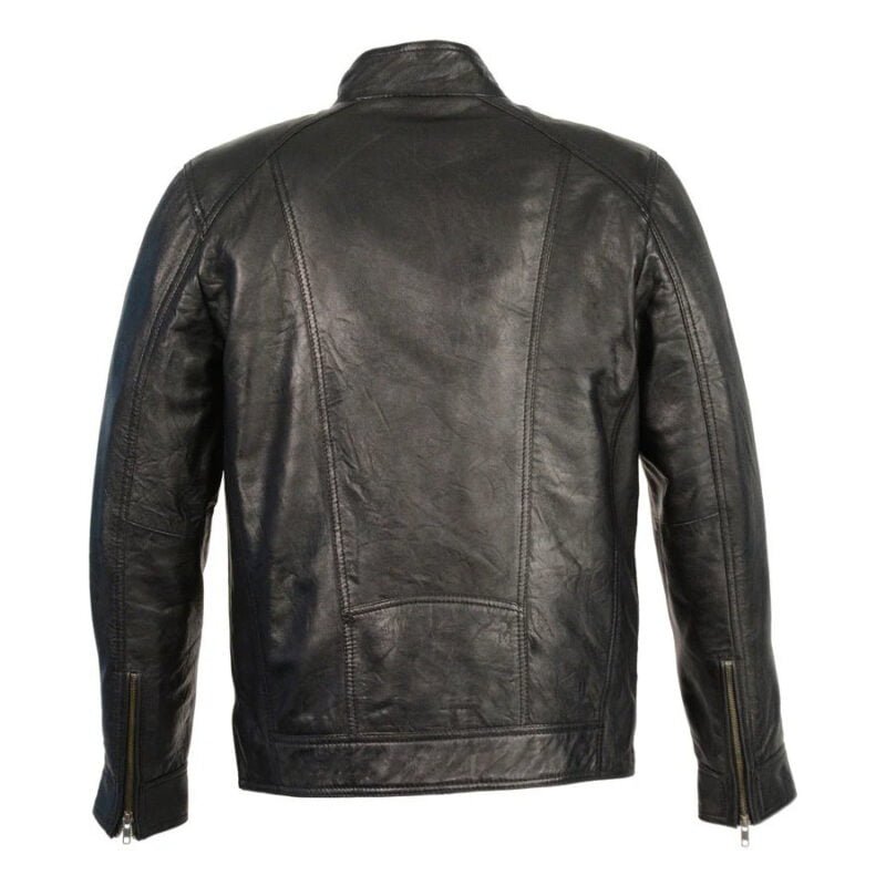 biker jacket-leather motor bike jacket-leather biker jacket-bike jacket-Men Stylish Biker Leather Jacket-Pebbled Leather-leather motor bike jacket- Mens Black Leather Biker Jacket