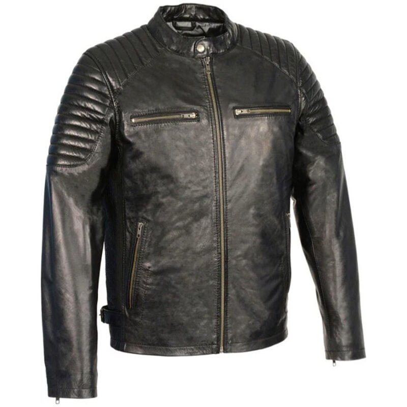 collar leather jacket-biker leather jacket-moto leather jacket-biker jacket-leather motor bike jacket-leather biker jacket-bike jacket-Men Stylish Biker Leather Jacket-Pebbled Leather-leather motor bike jacket-Mens Black Leather Biker Jacket