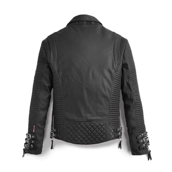 biker jacket-leather motor bike jacket-leather biker jacket-bike jacket-Men Stylish Biker Leather Jacket-Pebbled Leather-leather motor bike jacket- Mens Black Leather Biker Jacket