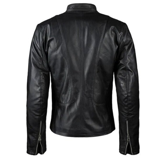 black leather jacket-black jacket-biker jacket-leather motor bike jacket-leather biker jacket-bike jacket-Men Stylish Biker Leather Jacket-Pebbled Leather-leather motor bike jacket-Mens Black Leather Biker Jacket