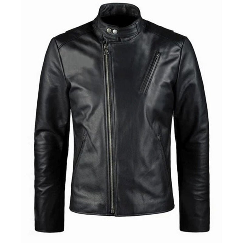 black leather jacket-biker black leather jacket-black jacket-biker jacket-leather motor bike jacket-leather biker jacket-bike jacket-Men Stylish Biker Leather Jacket-Pebbled Leather-leather motor bike jacket-Mens Black Leather Biker Jacket