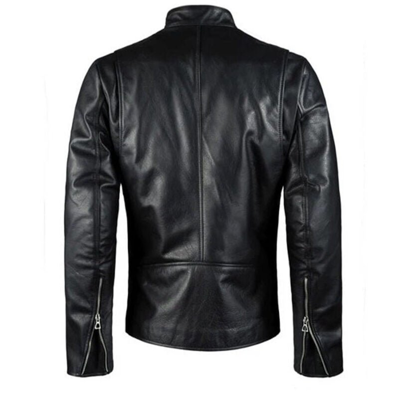 black leather jacket-biker black leather jacket-black jacket-biker jacket-leather motor bike jacket-leather biker jacket-bike jacket-Men Stylish Biker Leather Jacket-Pebbled Leather-leather motor bike jacket-Mens Black Leather Biker Jacket