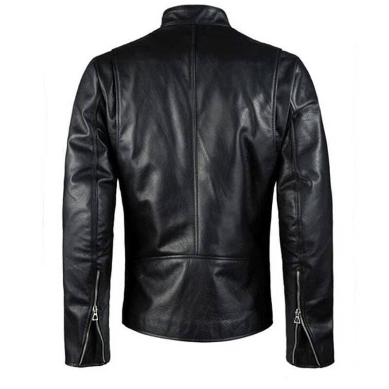 retro leather jacket-black leather jacket-rider leather jacket-biker jacket-leather motor bike jacket-leather biker jacket-bike jacket-Men Stylish Biker Leather Jacket-Pebbled Leather-leather motor bike jacket-Mens Black Leather Biker Jacket