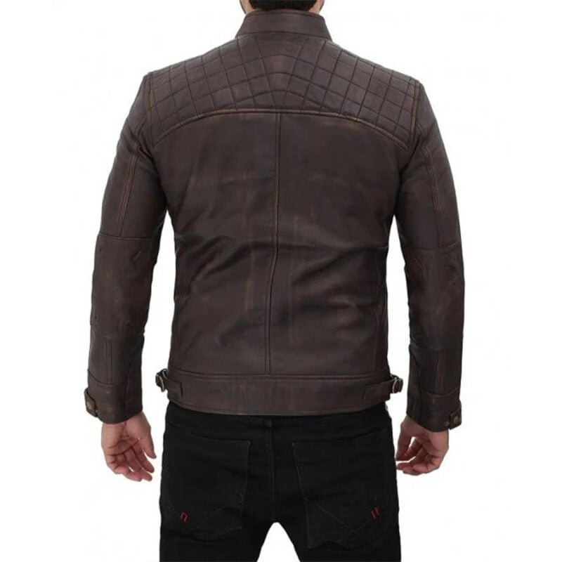 brown leather jacket-biker leather coat-biker jacket-leather motor bike jacket-leather biker jacket-bike jacket-Men Stylish Biker Leather Jacket-Pebbled Leather-leather motor bike jacket-Mens brown Leather Biker Jacket-moto biker leather jacket