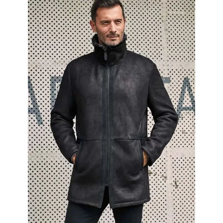 Men's Shearling Coats-shearling jacket men-shearling trench coat mens-black leather shearling jacket mens-mens sheepskin coat-sheepskin jacket mens-mens shearling bomber jacket-mens leather sheepskin coat