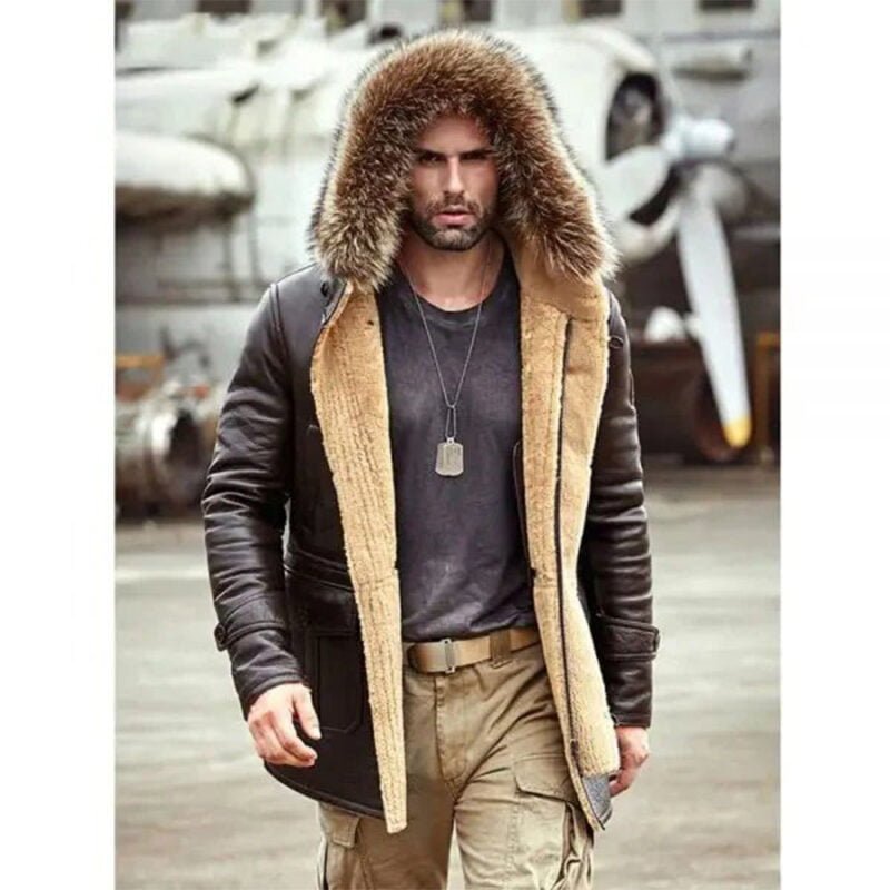 Men's Shearling Coats-shearling jacket men-shearling trench coat mens-black leather shearling jacket mens-mens sheepskin coat-sheepskin jacket mens-mens shearling bomber jacket-mens leather sheepskin coat