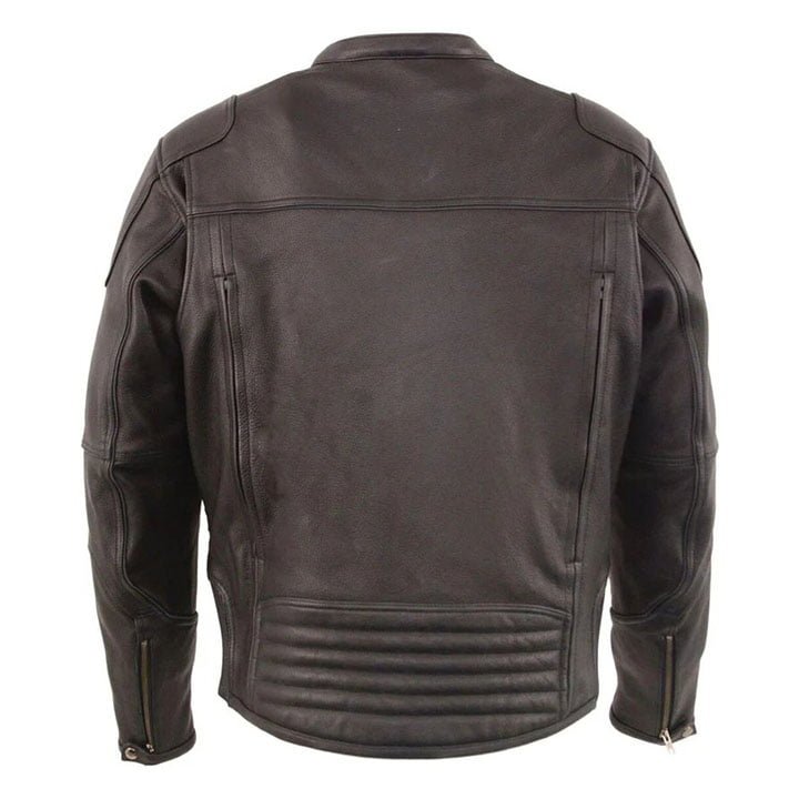 biker jacket-leather motor bike jacket-leather biker jacket-bike jacket-Men Stylish Biker Leather Jacket-Pebbled Leather-leather motor bike jacket- Mens Black Leather Biker Jacket