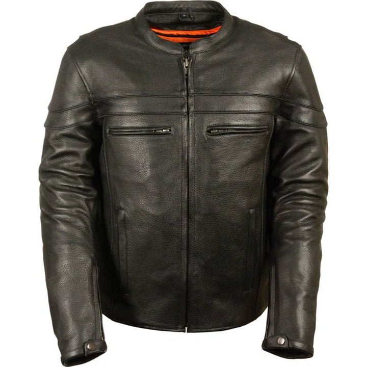 biker jacket-leather motor bike jacket-leather biker jacket-bike jacket-Men Stylish Biker Leather Jacket-Pebbled Leather-leather motor bike jacket- Mens Black Leather Biker Jacket