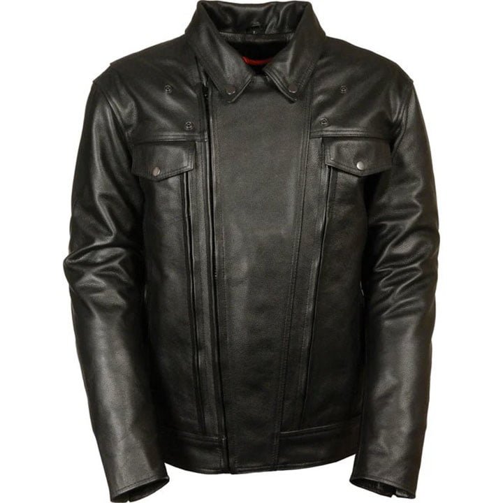 biker jacket-leather motor bike jacket-leather biker jacket-bike jacket-Men Stylish Biker Leather Jacket-Pebbled Leather-leather motor bike jacket- Mens Black Leather Biker Jacket