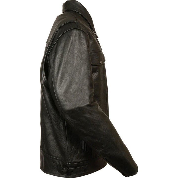 biker jacket-leather motor bike jacket-leather biker jacket-bike jacket-Men Stylish Biker Leather Jacket-Pebbled Leather-leather motor bike jacket- Mens Black Leather Biker Jacket