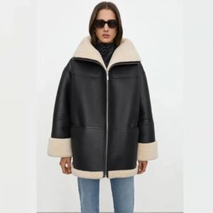 women shearling jackets-shearling coat womens-women's shearling biker jacket-faux shearling coat women's-shearling leather jacket women's-leather jacket with shearling