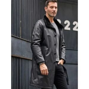 Men's Shearling Coats-shearling jacket men-shearling trench coat mens-black leather shearling jacket mens-mens sheepskin coat-sheepskin jacket mens-mens shearling bomber jacket-mens leather sheepskin coat