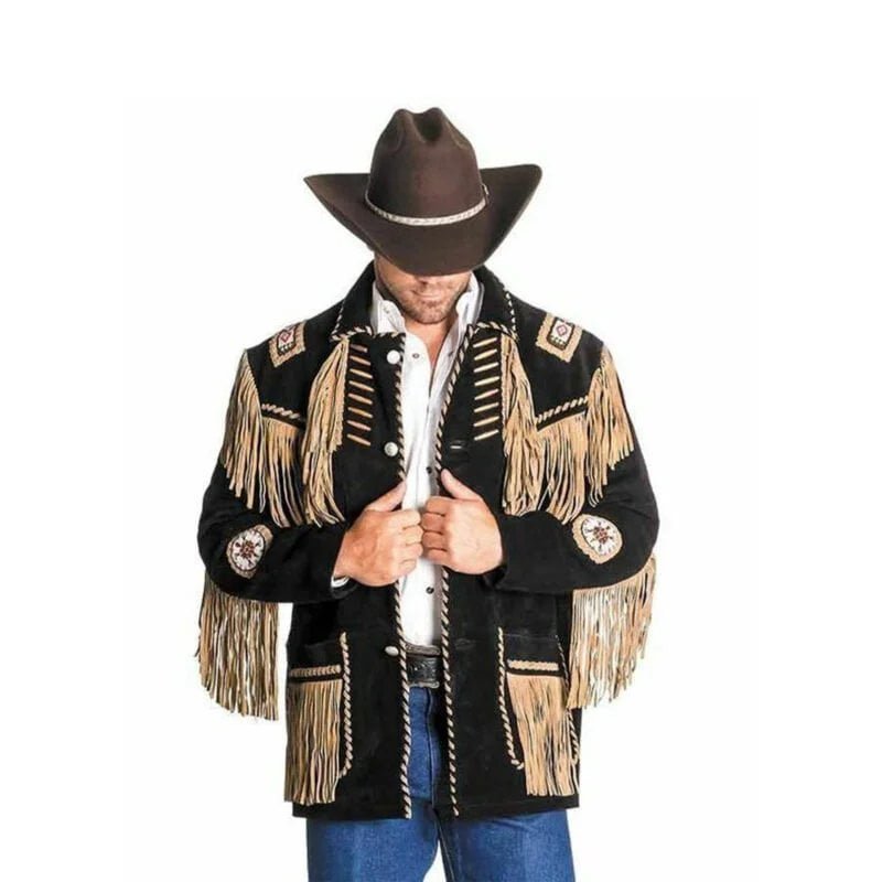 american indian jacket- cowboy coat- cowboy jacket- fringe jacket- Men's Traditional Native Indian Cowboy Real Suede Leather Western Jacket- native american coats- native american fringe Jacket- native american jacket men's- native american jackets- native american jackets and coats- native american jackets for mens- native american leather jacket- native american style jacket- native indian jackets- native jacket- suede fringe jacket- vintage suede jacket