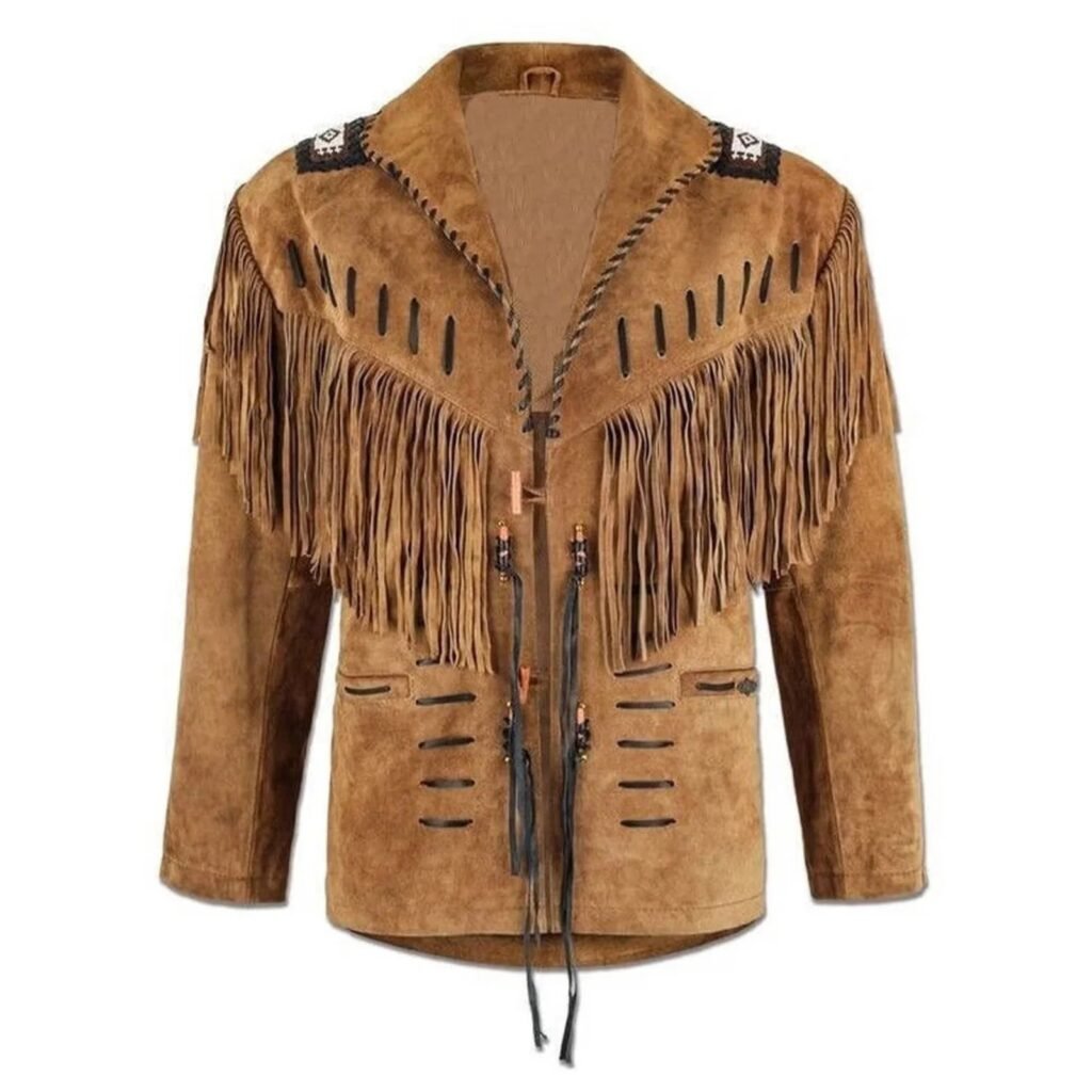 american indian jacket- cowboy coat- cowboy jacket- fringe jacket- Men's Traditional Native Indian Cowboy Real Suede Leather Western Jacket- native american coats- native american fringe Jacket- native american jacket men's- native american jackets- native american jackets and coats- native american jackets for mens- native american leather jacket- native american style jacket- native indian jackets- native jacket- suede fringe jacket- vintage suede jacket