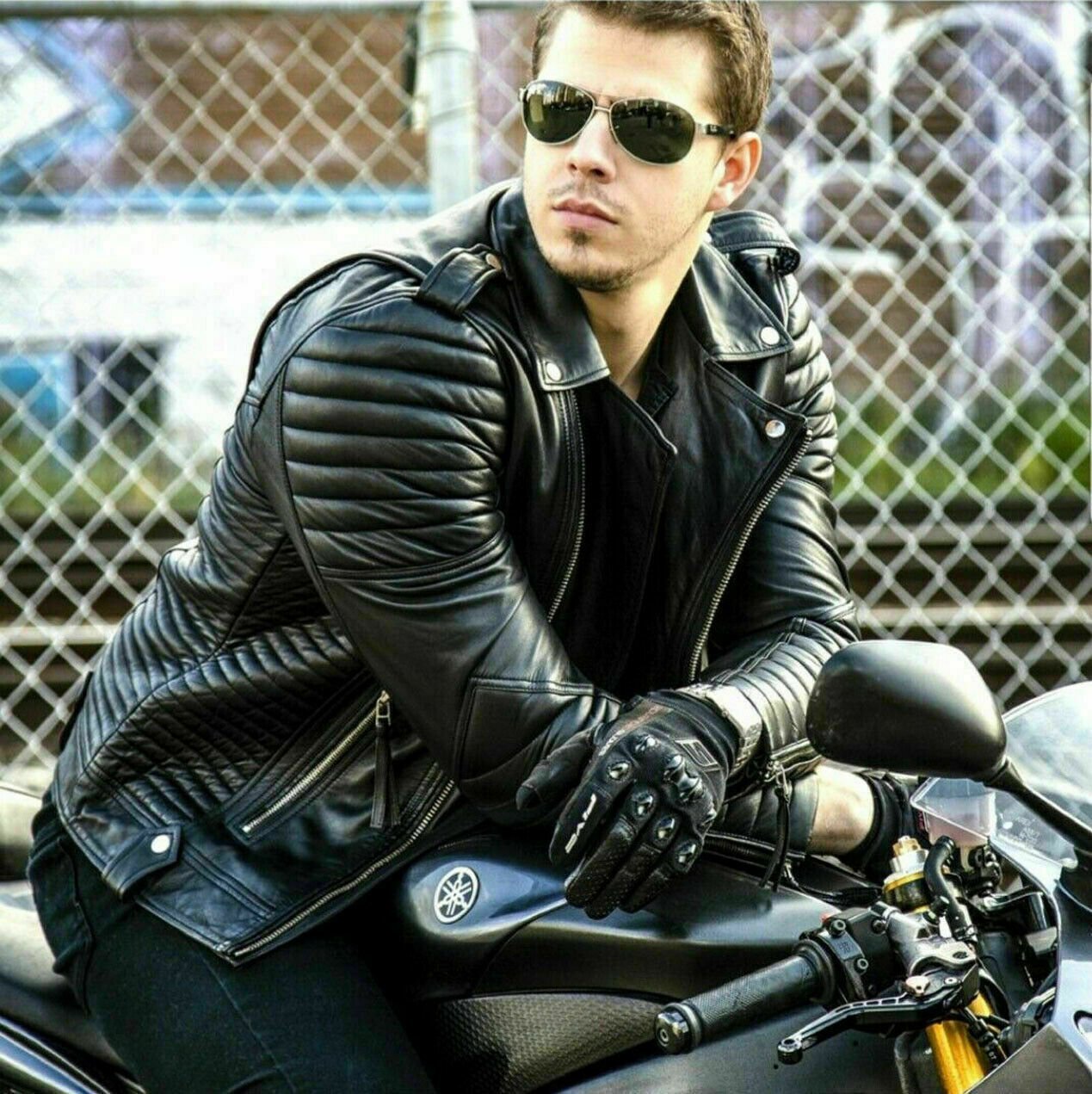 biker jacket-leather motor bike jacket-leather biker jacket-bike jacket-Men Stylish Biker Leather Jacket-Pebbled Leather-leather motor bike jacket- Mens Black Leather Biker Jacket-motorcycle jacket