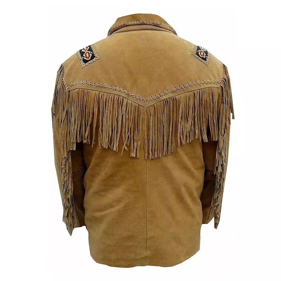 american indian jacket- cowboy coat- cowboy jacket- fringe jacket- Men's Traditional Native Indian Cowboy Real Suede Leather Western Jacket- native american coats- native american fringe Jacket- native american jacket men's- native american jackets- native american jackets and coats- native american jackets for mens- native american leather jacket- native american style jacket- native indian jackets- native jacket- suede fringe jacket- vintage suede jacket