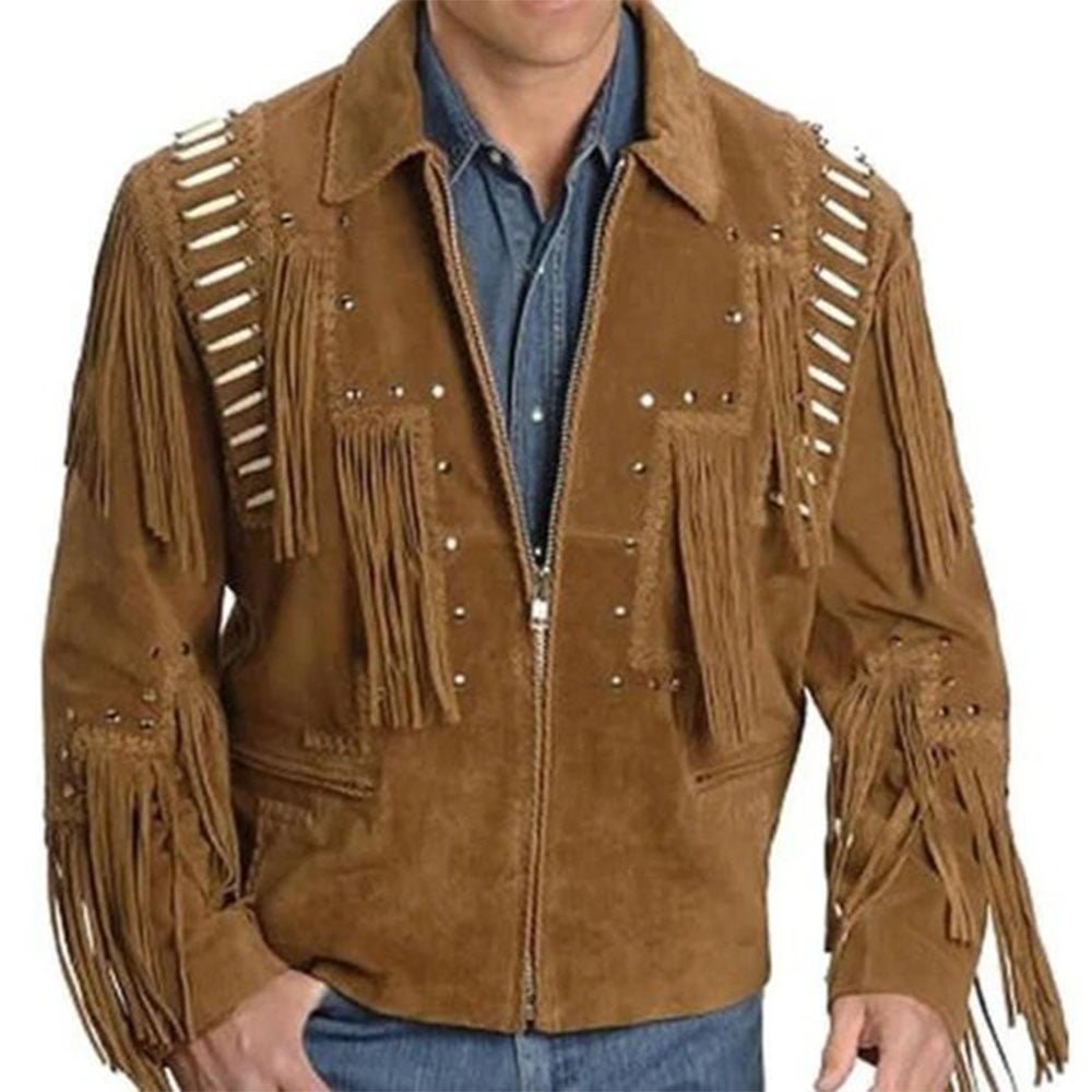 american indian jacket- cowboy coat- cowboy jacket- fringe jacket- Men's Traditional Native Indian Cowboy Real Suede Leather Western Jacket- native american coats- native american fringe Jacket- native american jacket men's- native american jackets- native american jackets and coats- native american jackets for mens- native american leather jacket- native american style jacket- native indian jackets- native jacket- suede fringe jacket- vintage suede jacket